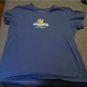 Women's Rocket with Daisy Life is Good T-Shirt Size XXL Crusher Tee